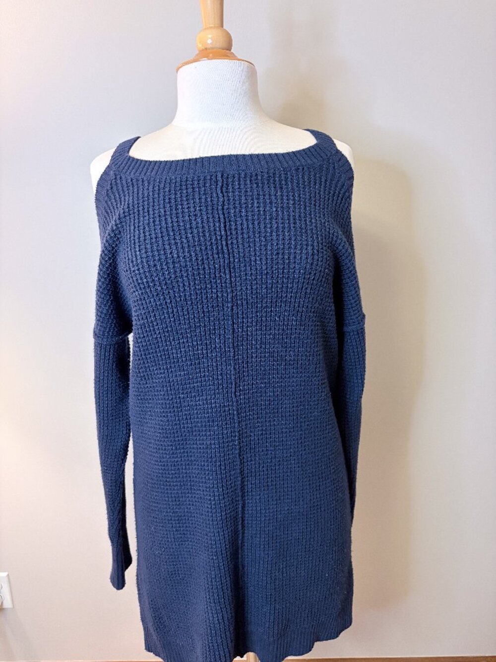 Abercrombie & Fitch Cold Shoulder Sweater, Women's, Dark Blue, Size Medium